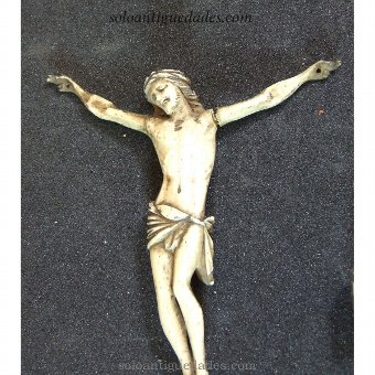 Antique Wooden crucifix with ivory Christ