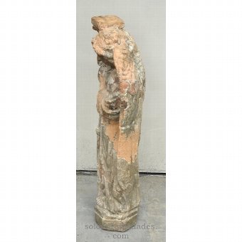 Antique Polychrome terracotta Angel