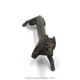 Antique Bronze figure covered boar support