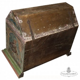 Antique Medieval polychrome casket