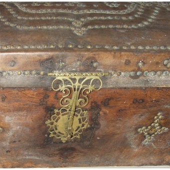 Antique Leather lined Trunk