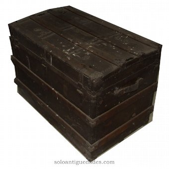 Antique Trunk - Leather-wrapped suitcase