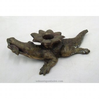 Antique Metal sculpture crocodile shaped