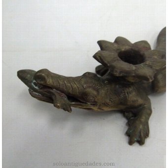 Antique Metal sculpture crocodile shaped