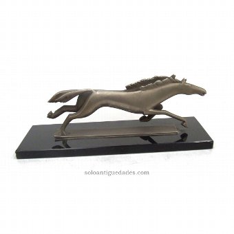 Antique Sculpture pair of horses galloping