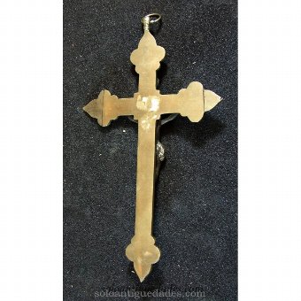 Antique Wooden crucifix framed in silver