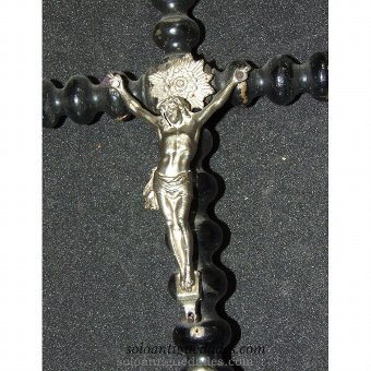 Antique Christ Crucifix with silver plated