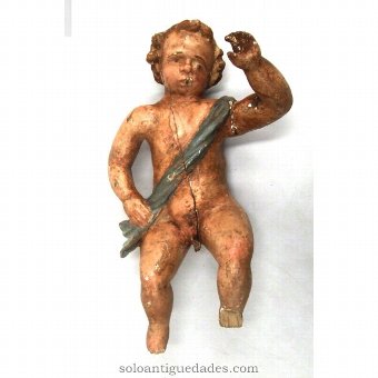 Polychrome wooden Cherub