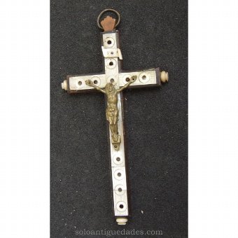 Antique Wooden cross with pearl