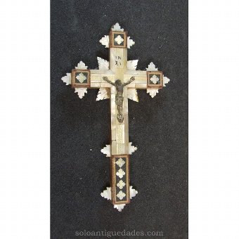 Christ Crucifix with silver plated tin
