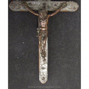Antique Crucified with Christ archaic bronze