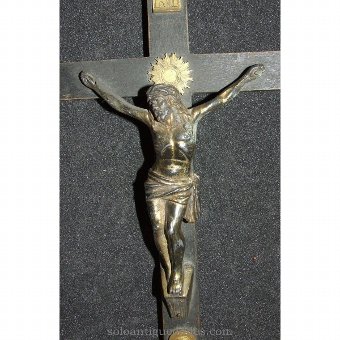 Antique Crucified with Christ and Mary of Sorrows