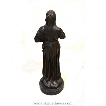 Antique Muslim woman bronze sculpture