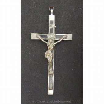 Crucifix with wood inlays