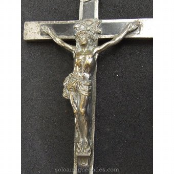 Antique Crucifix with wood inlays