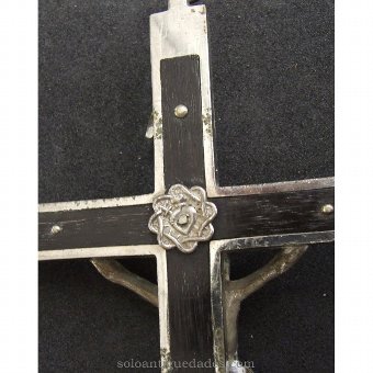 Antique Crucifix with wood inlays