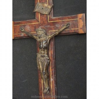 Antique Inlaid wooden Crucifix