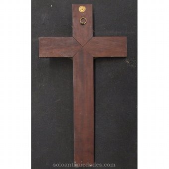Antique Inlaid wooden Crucifix