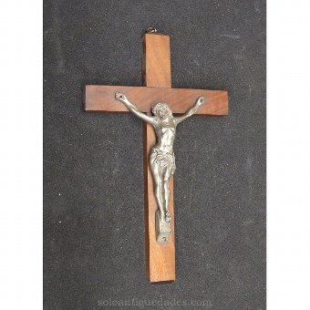 Christ Crucifix with silver plated brass