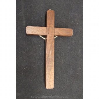 Antique Christ Crucifix with silver plated brass