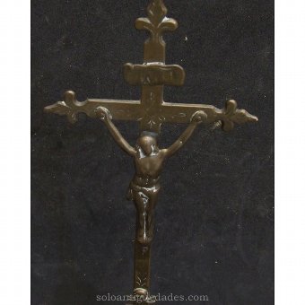 Antique Crucified with Christ in bronze