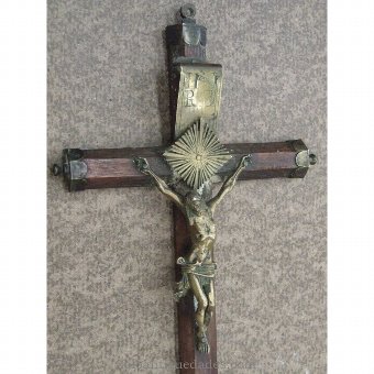 Antique Wood and metal crucifix