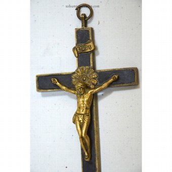 Antique Crucified with Christ and skull at her feet