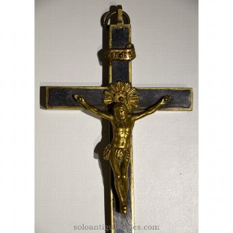 Antique Crucifix with Heart of Jesus