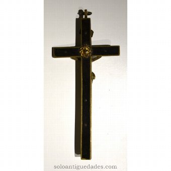 Antique Crucifix with Heart of Jesus