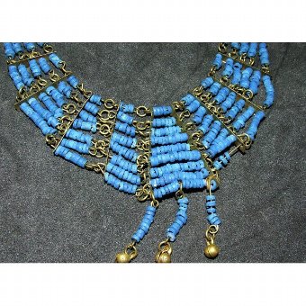 Antique Necklace of blue vitreous paste