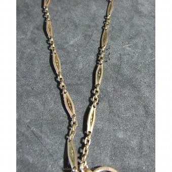 Antique Gold necklace link chain formed by