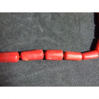 Antique Coral necklace with silver pendant