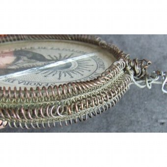 Antique Medallion Locket type image of the Virgin of Solitude