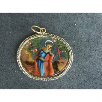 Antique Medallion with the Virgin image