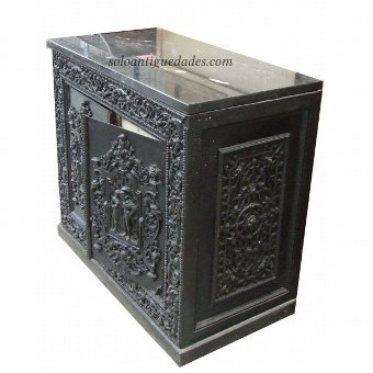 Antique Metal cabinet with relief decoration