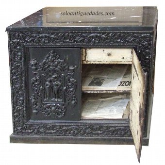 Antique Metal cabinet with relief decoration