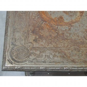 Antique Metal side table decorated with plant