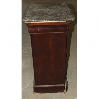 Antique Nightstand with gray marble mantel