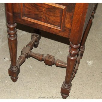 Antique Nightstand with red marble mantel