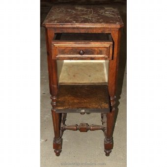 Antique Nightstand with red marble mantel