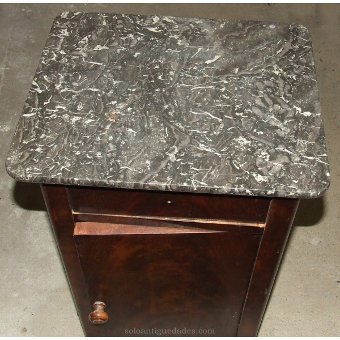 Antique Nightstand old with gray marble
