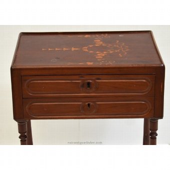 Antique Bedside table decorated with marquetry