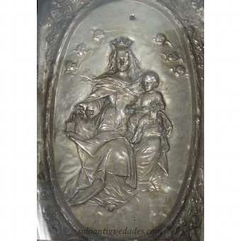 Antique Virgin Mary with Child Relief