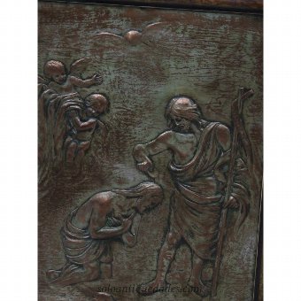 Antique Relief scene of Jesus' baptism