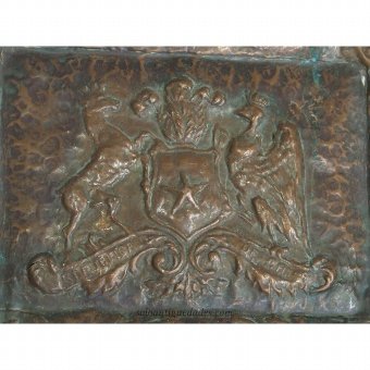 Antique Copper Relief "Republic of Chile"