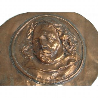 Antique Copper Relief portrait