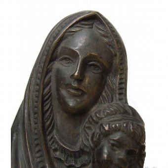 Antique Relief Virgin Mary with baby Jesus