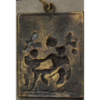 Antique Bronze medal with mediorrelieve