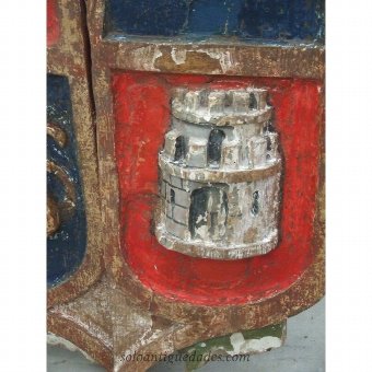 Antique Polychrome wood relief