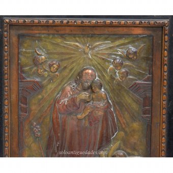 Antique Copper Relief signed by Murillo